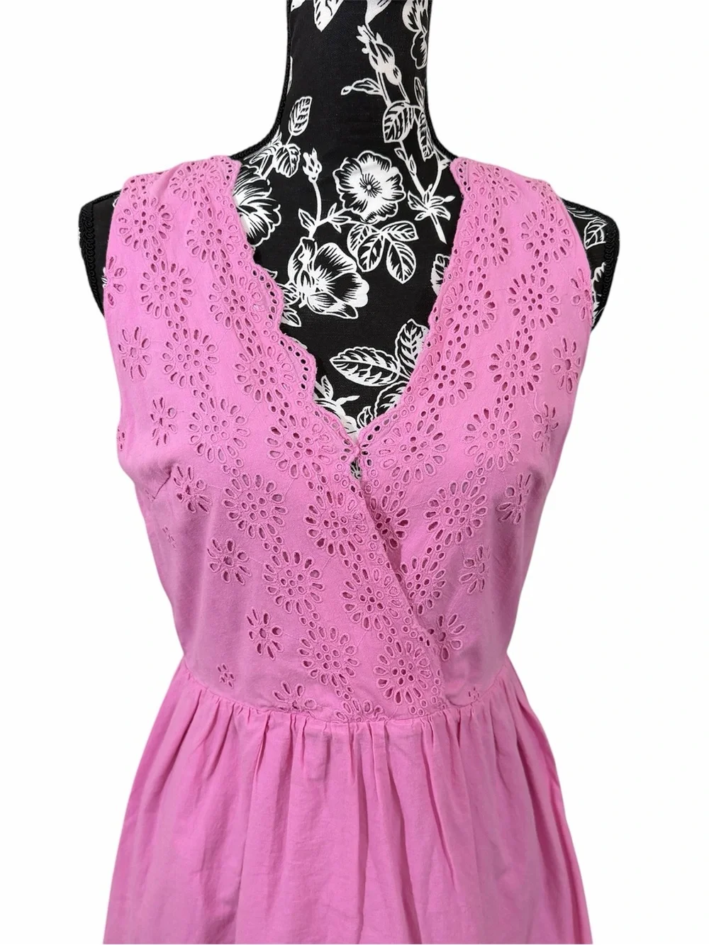 J. Crew‎ Pink Cotton Sundress with Eyelet Detail